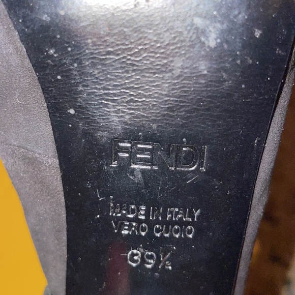 Vintage Fendi Suede Buckle Peep Toe Heels - Picture 9 of 9